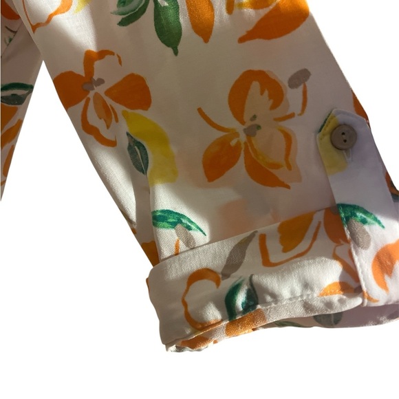 BCX Orange and Green Floral Button-Down Shirt - Picture 4 of 8